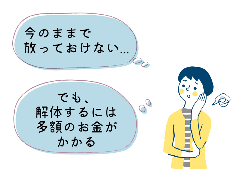 今のままで放っておけない でも、解体するには多額のお金がかかる